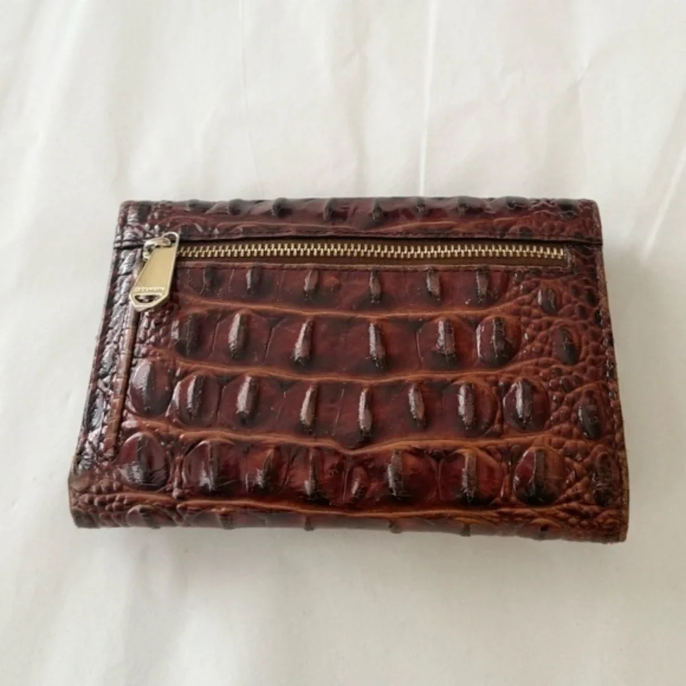 Brahmin Cordelia Brown‎ Pecan Melbourne Croc Embossed Wallet